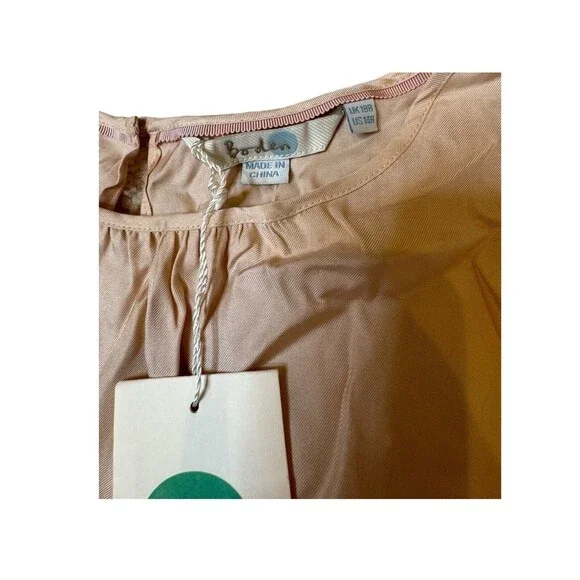 Boden Light Pink Viscose & Silk Blend Short Sleeve Blouse NWT Women's Sz US 14R - Picture 3 of 5